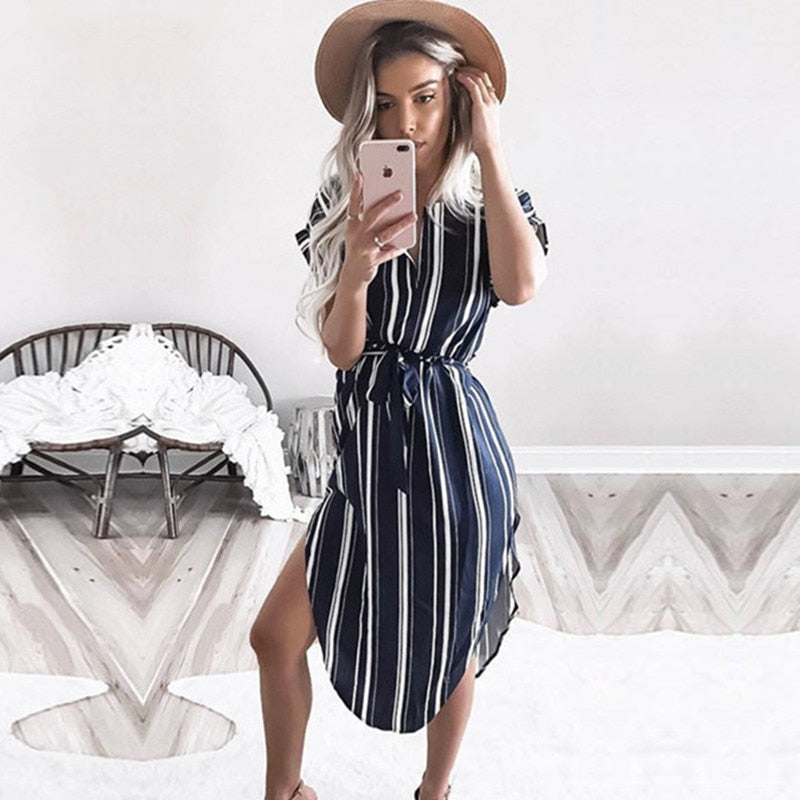 Elegant striped vintage dress